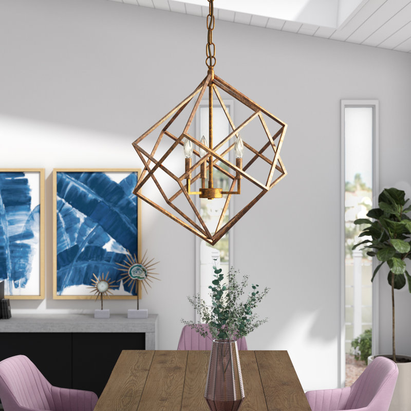 Willa Arlo Interiors Ojas 3 Light Unique / Statement Geometric